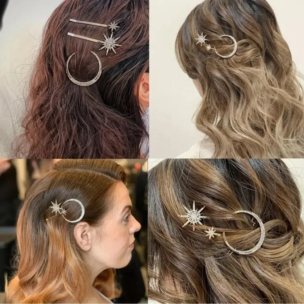 New  3 pcs Celestial Star Hair Pins Silver - Wedding 💫 💕💕